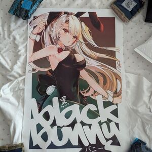 Black Bunny Anime Art Poster